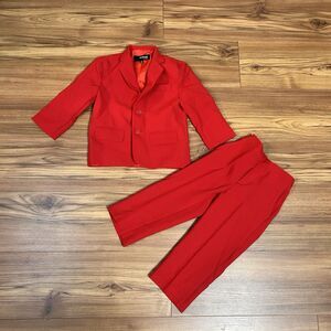 Toddler Red Suit Set 3T Boys Blazer Pants Formal Wedding Holiday Outfit